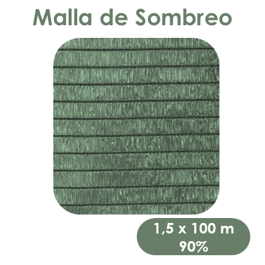 Malla de sombreo verde oscuro 90% 1,5 x 100m