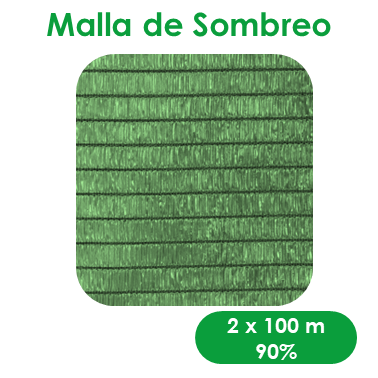 Malla de sombreo verde claro 90% 2 x 100m