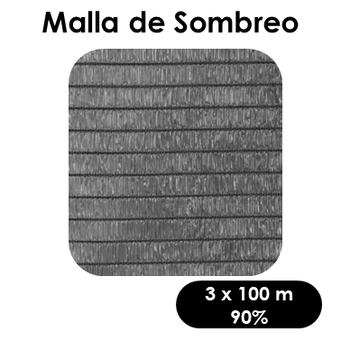 Malla de sombreo negra 90% 4 x 100m