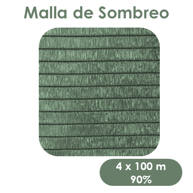 Malla de sombreo verde 90% 4 x 100m