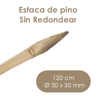 Estaca de pino 1,2m Ø30x30 mm