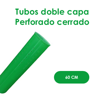 Tubo doble capa perforado 60 cm