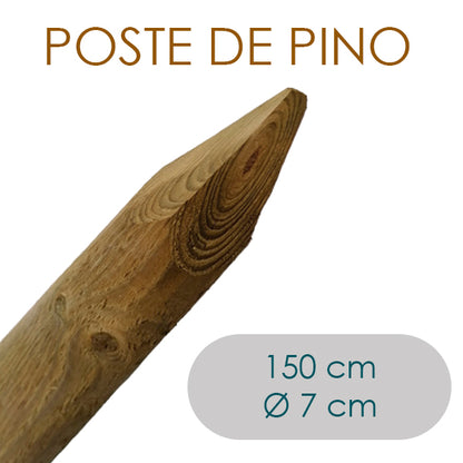 Poste de pino 1,5 m Ø7