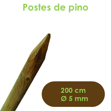 Poste de pino 2 m Ø5