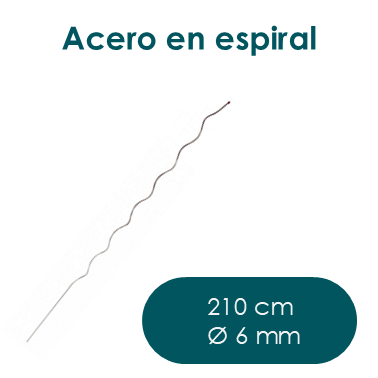 Tutor metálico en espiral 2,1 m Ø6 mm